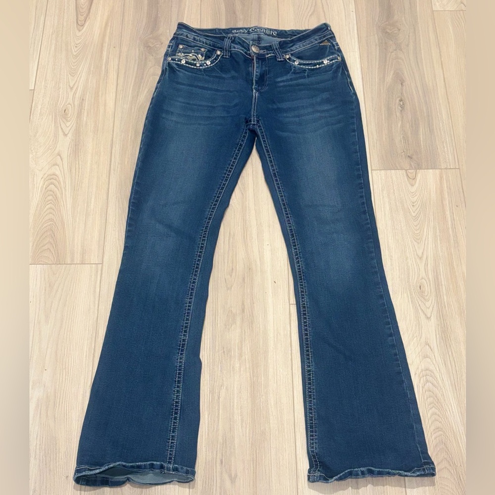 Sexy Couture Women’s Flared Leg Blue Jeans Size: 7